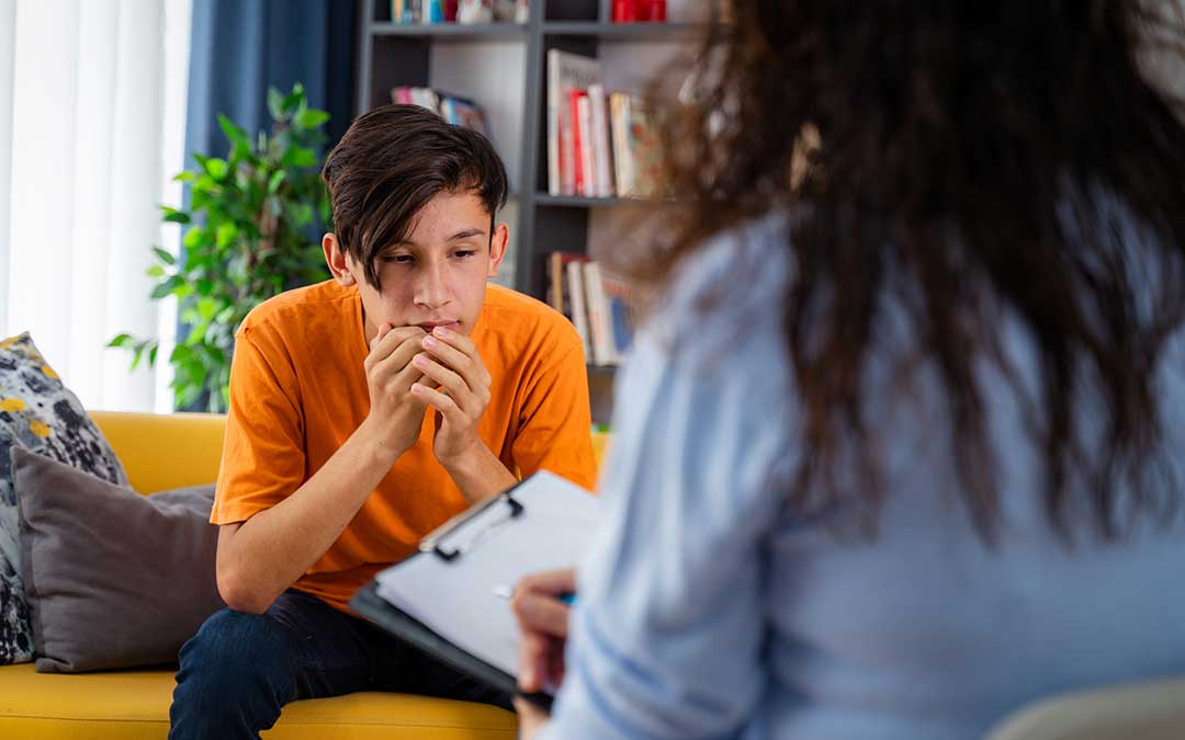 teenage boy in a counseling session